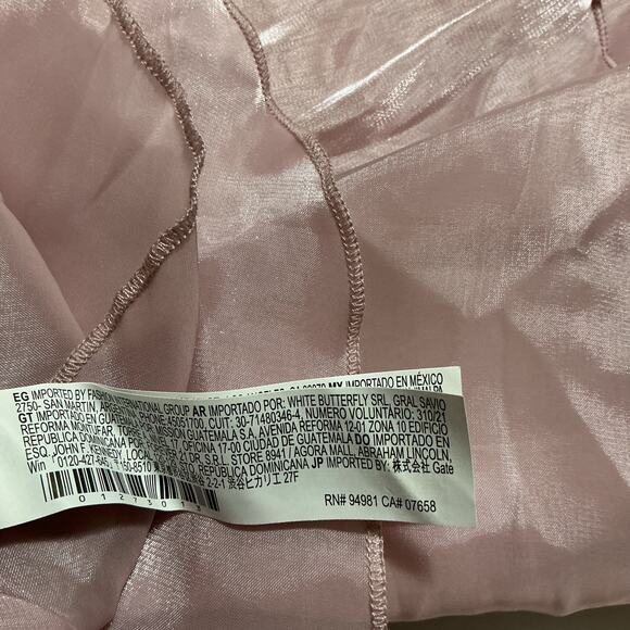 Forever 21 Dusty Rose Chiffon Ruffle Off Shoulder Crop Top Blouse Medium - Picture 7 of 9